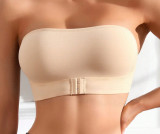 Sexy Seamless Front Closure Strapless Bra Anti-Peek Thin Non-Slip Push-Up Bustier Tank Bra Women