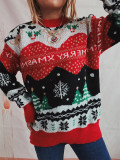 Christmas autumn/winter Women elk snowflake round neck long-sleeved sweater
