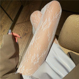Women black moon fishnet sexy basics leggings with hollowed-out stockings