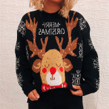 Christmas autumn/winter Christmas themed snowflake elk round neck long-sleeved knitting sweater