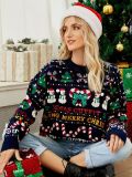 Christmas autumn/winter Christmas tree round neck sweater with sequined snowman