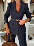 Women Autumn Denim Wide-Leg Pants