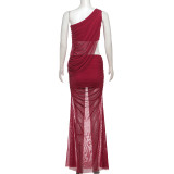 Women Spring Sexy Slash Shoulder Crop Top and Skirt Two-Piece Set