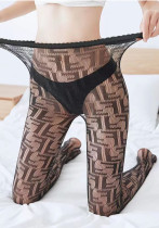 Women black moon fishnet sexy basics leggings with hollowed-out stockings