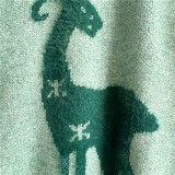Christmas autumn/winter round neck snowflake deer jacquard knitting sweater