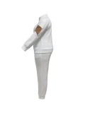 Set Fleece Casual Sport Set Fashion Patchwork High Neck Jacket and Cuffed Pants
