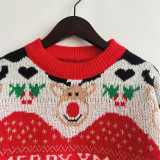 Christmas autumn/winter Women elk snowflake round neck long-sleeved sweater