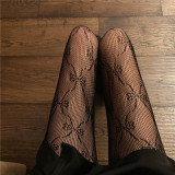 Women black moon fishnet sexy basics leggings with hollowed-out stockings