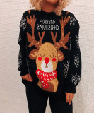 Christmas autumn/winter Christmas themed snowflake elk round neck long-sleeved knitting sweater