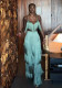 Women Sexy V-Neck Strapless Tassel Two-Piece Top and Skirt Set