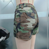 Women Casual Summer Camouflage Denim Shorts