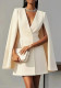 Women Fall Solid Cape Blazer Dress