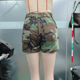Women Casual Summer Camouflage Denim Shorts