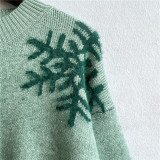 Christmas autumn/winter round neck snowflake deer jacquard knitting sweater