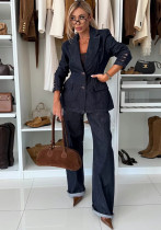 Women Autumn Denim Wide-Leg Pants Women Autumn Denim Wide-Leg Pants