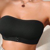 Sexy Seamless Front Closure Strapless Bra Anti-Peek Thin Non-Slip Push-Up Bustier Tank Bra Women