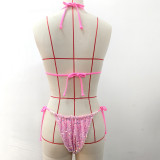 Sexy Sequins Bikini Pearl Strap Two Piece Swimsuit