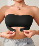 Sexy Seamless Front Closure Strapless Bra Anti-Peek Thin Non-Slip Push-Up Bustier Tank Bra Women
