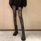 Women black moon fishnet sexy basics leggings with hollowed-out stockings
