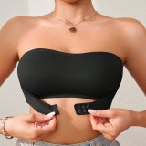 Sexy Seamless Front Closure Strapless Bra Anti-Peek Thin Non-Slip Push-Up Bustier Tank Bra Women