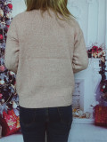 Christmas autumn/winter round neck snowflake deer jacquard knitting sweater