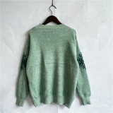 Christmas autumn/winter round neck snowflake deer jacquard knitting sweater