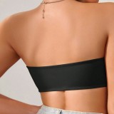 Sexy Seamless Front Closure Strapless Bra Anti-Peek Thin Non-Slip Push-Up Bustier Tank Bra Women