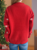 Christmas autumn/winter patchwork cartoon casual red knitting sweater