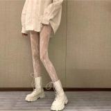Women black moon fishnet sexy basics leggings with hollowed-out stockings