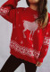 Christmas autumn/winter cartoon reindeer snowflake jacquard Christmas round neck knitting sweater