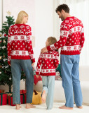 Christmas Casual Round Neck Family Wear Knitted Long-Sleeved Elk Jacquard Sweater