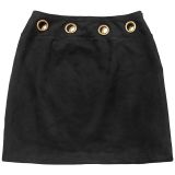 Fashion Women's Sexy Button Slash Shoulder Top Short Skirt Two-Piece Set