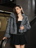 Autumn Winter Faux Fox Fur Turndown Collar Warm Coat Fur Casual Women's Wear