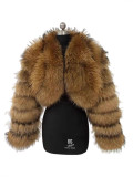 Faux Fur Coat Fox Fur Short Patchwork Winter Warm Top Jacket