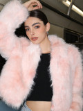 Autumn Winter Faux Fur Coat Fashion Faux Fox Fur Fuzzy Plush Women's Winter Wear