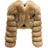 Faux Fur Coat Fox Fur Short Patchwork Winter Warm Top Jacket