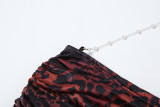 Women's Spring Halter Neck Tie Beaded Chain Slim Low Back Sexy Dress