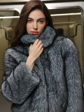 Autumn Winter Faux Fox Fur Turndown Collar Warm Coat Fur Casual Women's Wear