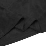 Fashion Women's Sexy Button Slash Shoulder Top Short Skirt Two-Piece Set