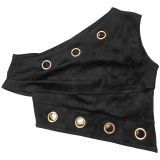 Fashion Women's Sexy Button Slash Shoulder Top Short Skirt Two-Piece Set