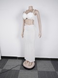 Casual Strap Crop Top High-Waist Hollow Long Skirt Two-Piece Set