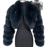 Faux Fur Coat Fox Fur Short Patchwork Winter Warm Top Jacket