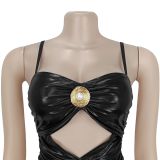 Fashion Women's Sexy Strap Elegant Sparkle Evening Dress
