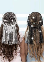 Solid Hat Cut-Out Mid-Length Fishnet Hat Rhinestone Style Women's Accessories Fashion Ornament