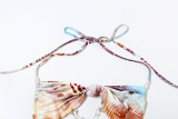 Women's Spring Halter Neck Tie Beaded Chain Slim Low Back Sexy Dress