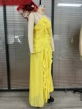 Women's Ruffled Pleated Luxury Chiffon Dress