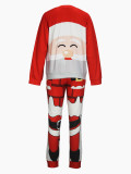 Women's Fashion Elegant Round Neck Long Sleeve Christmas Pattern Printed Lounge Wear Set