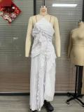 Women's Ruffled Pleated Luxury Chiffon Dress