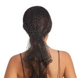 Solid Hat Cut-Out Mid-Length Fishnet Hat Rhinestone Style Women's Accessories Fashion Ornament