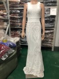 Lace & Sequin Fishtail Wedding Dress Romantic Bridal Evening Gown